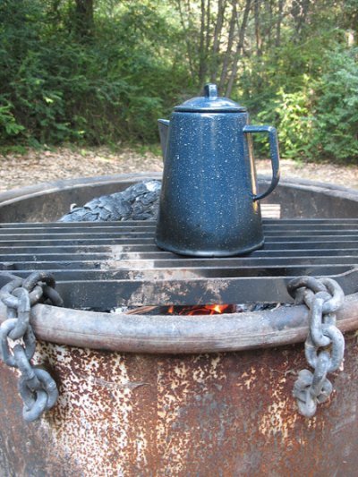 cowboy coffee brewing Photo by Sarah Nuehring